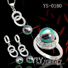 925 Sterling Silver Jewellery Set with Color Pearl (YS-0180)